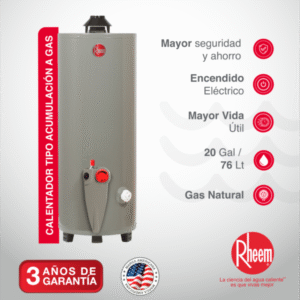 calentador rheem 20 l tf jacuzzi